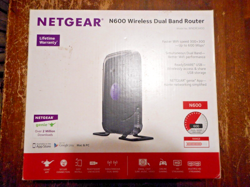 Netgear N600 Wireless Dual-Band WiFi Router in box WNDR3400 Tested Working - Afbeelding 3 van 4