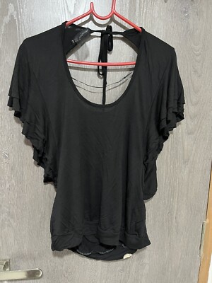 Primark Black Tie Back Top Size 12