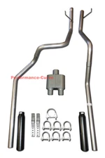 Dual Mandrel Bent Exhaust w/ FullBoar 1 Chamber Muffler Fits 02-05 Dodge Ram