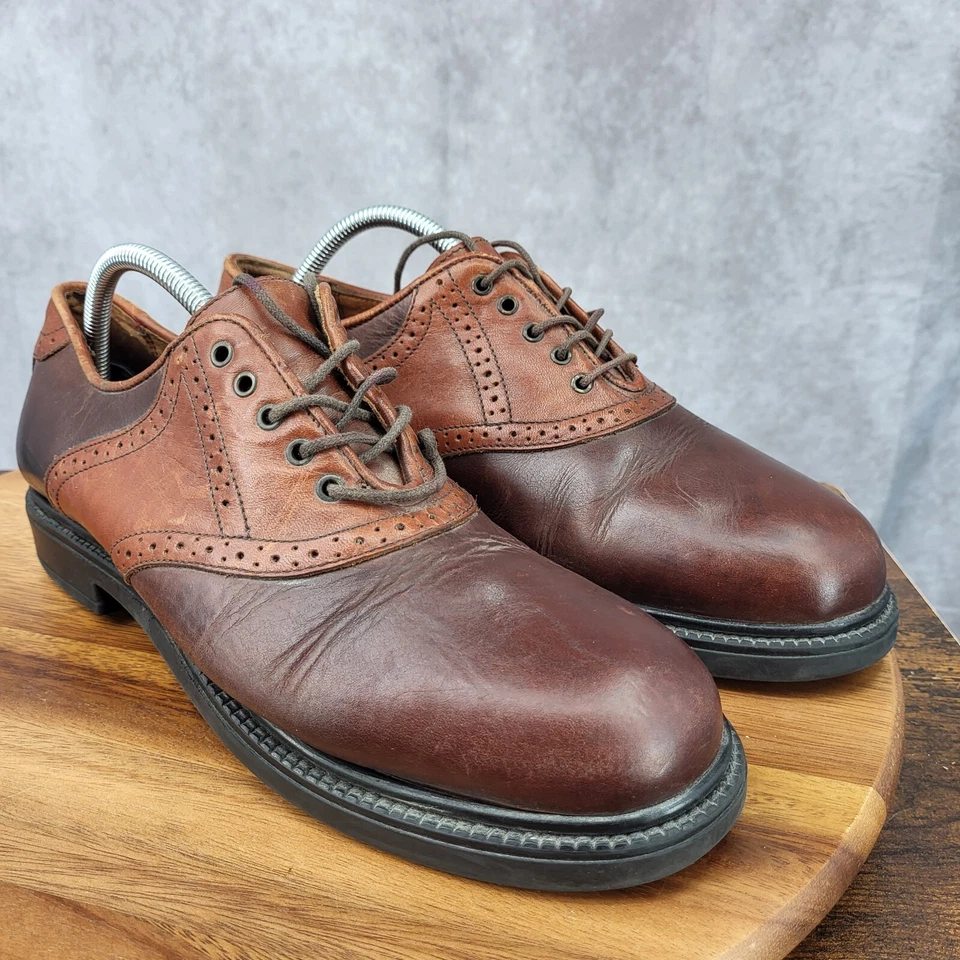 Zapatos Oxford Bert Pulitzer para Hombres 10.5 M Cuero Marrón Con Cordones Puntera Zapatos de Vestir Foto 2 de 4