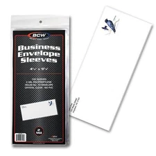 Pack of 100 Sleeves BCW Business Envelope #10 Sleeves  4 1/4 X 9 5/8 (#CS13)