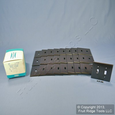 25 Leviton Brown EXTRA DEEP 2-Gang Toggle Switch Cover Plastic Wallplates 85309