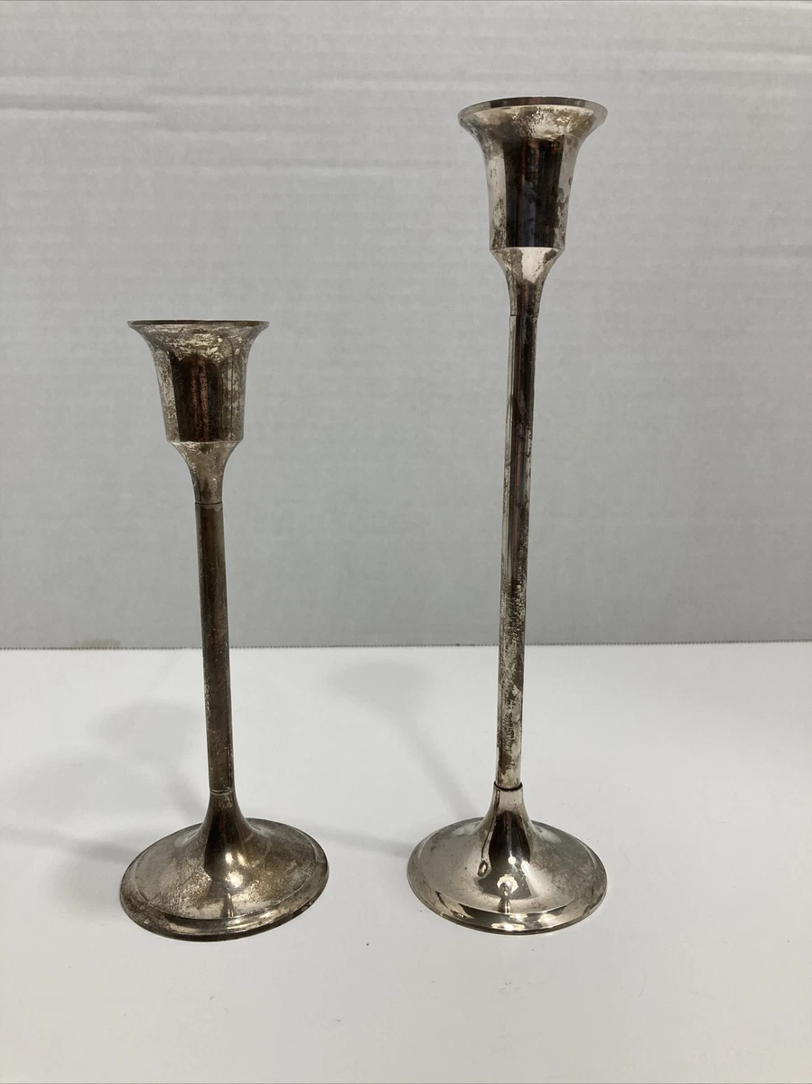 Antique silver plated candlesticks sale