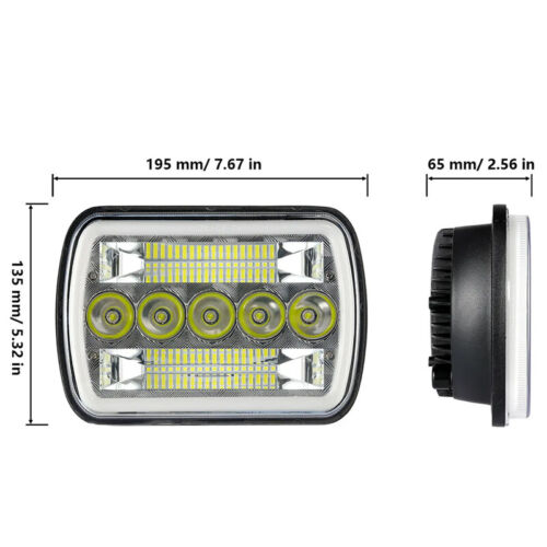 LED Headlights For 1983-2004 Toyota Hilux 5X7'' Hi/Lo Beam DRL Head Light Kit - Picture 7 of 10