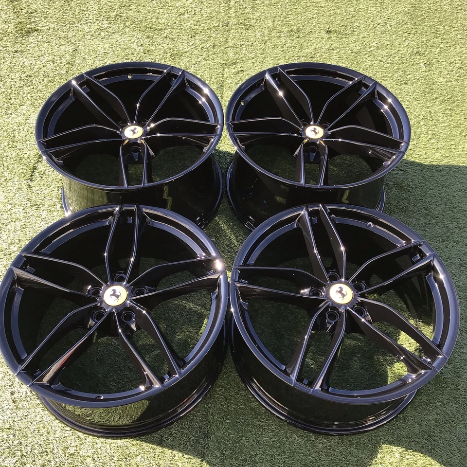20 FERRARI 488GTB SPIDER F8 488 RIMS WHEELS OEM FACTORY SET 4 BLACK FORGED  - Image 3 of 4
