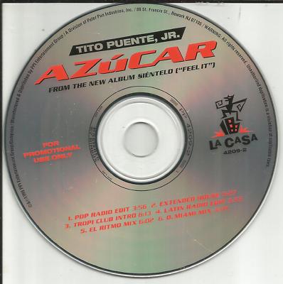 TITO PUENTE JR. Azucar 6TRX w/ RARE MIXES & EDIT & EXTENDED PROMO DJ CD single