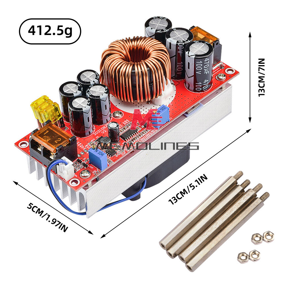 1800W 40A DC-DC Boost Converter 10-60V to 12-90V Step Up Power
