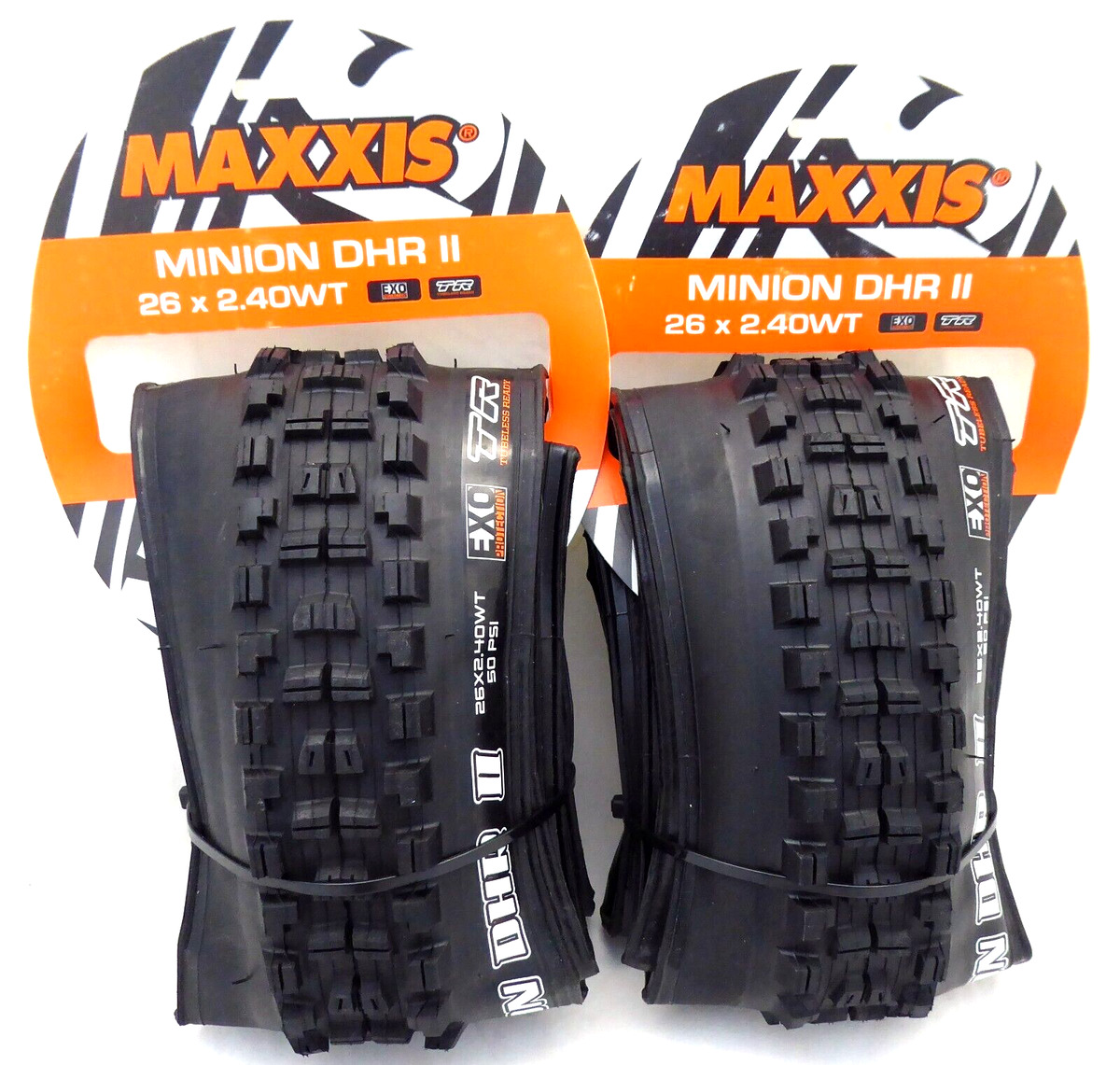 Maxxis Minion DHR II Tire 26 x 2.4, Tubeless, Folding, Dual, EXO