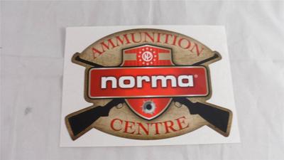 NEW Norma Ammunition Centre Sticker Decal 6'' x 4-3/16''