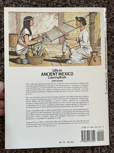 Life in Ancient Mexico Coloring Book (Dover History Coloring Book) - GOOD - Foto 2 di 8