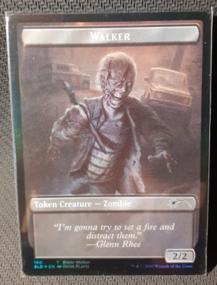 1x WALKER TOKEN - ZOMBIE - DOUBLE FACE -Magic MTG - THE WALKING DEAD SET-