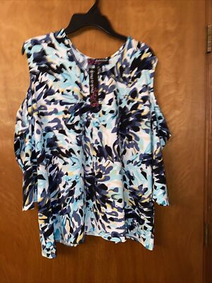 New~Peck & Peck Women s Top~Cold Shoulder~ Size 3 X