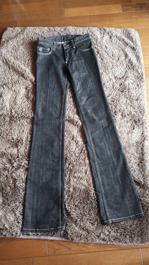 LOUIS VUITTON Denim Pants Jeans 34 Black Authentic Women New