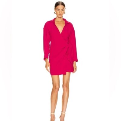 NWT IRO Musea Draped Crepe Wrap Mini Dress 38