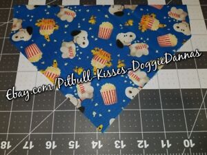 Snoopy with Popcorn Slip Through Collar No Tie Pet Bandana