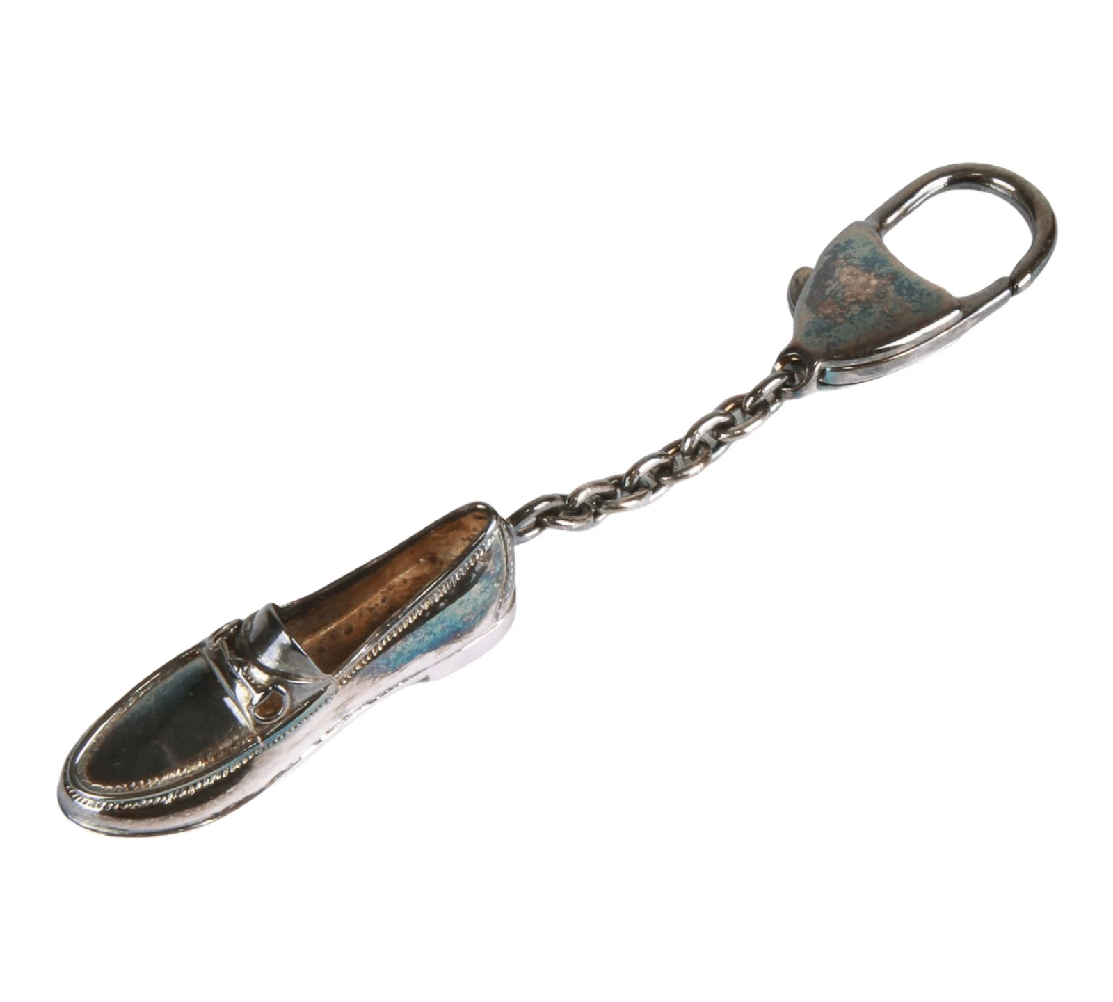 Authentic Gucci Italy Vintage Moccasin shoe silver keyring