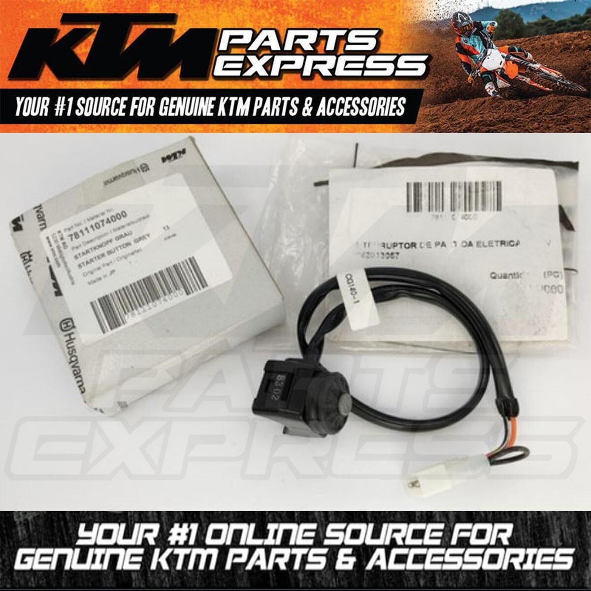 NEW OEM KTM STARTER BUTTON GREY HANDLEBAR CONTROLS XC XCW SXF XCF  78111074000