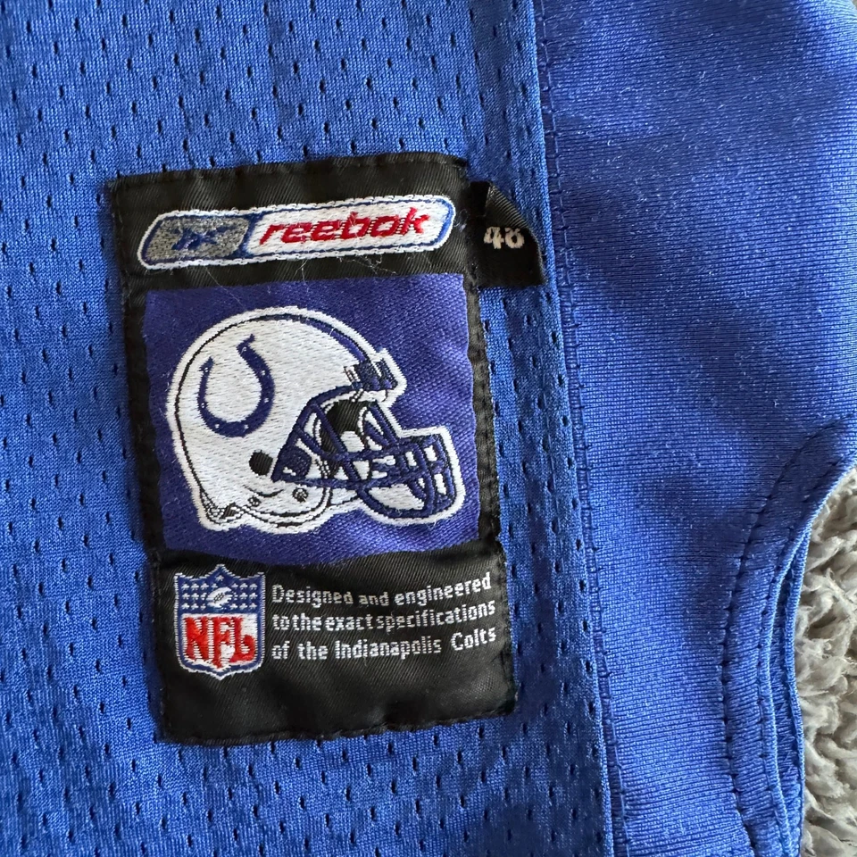 Футболка подлинная Edgerrin James NFL Indianapolis Colts 2001 шлем клетка 48 РЕДКАЯ - Изображение 4 из 4