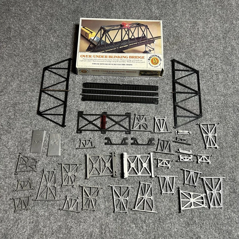 L Bachmann Bridge HO Train Over Under Blinking Trestle NOS 46222 VTG Lot - Image 3 of 4