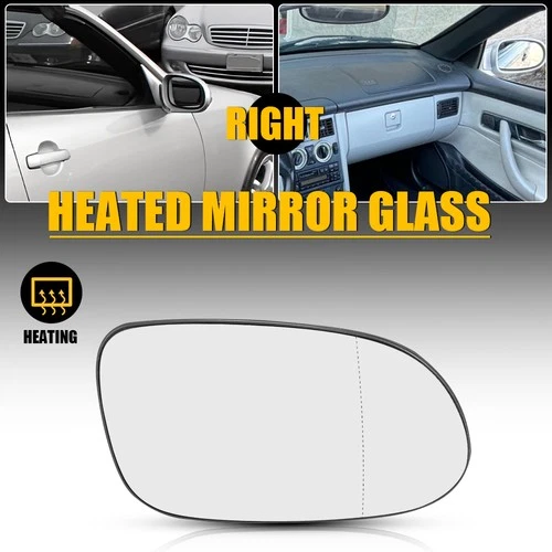 Mirror Glass For 1998-02 Mercedes Benz CLK320 Heated Passenger Side B66818421 M
