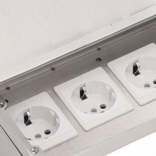 —Floor Power Socket 4 Standard Outlets Stainless Steel Electrical