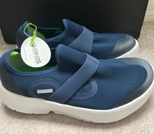 NEW OOFOS OOMG Low Mesh Recovery Shoes White/Navy Blue Men’s Size 11