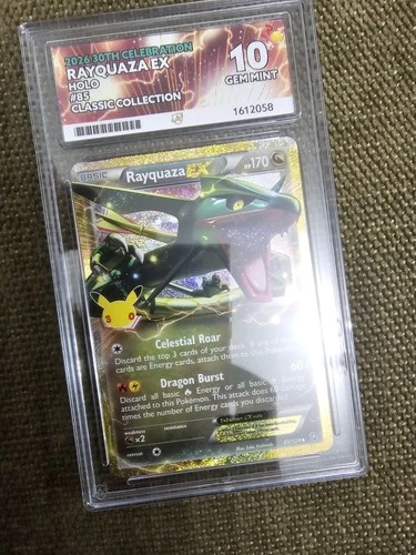 ACE 10 Rayquaza EX 85/124 30th Celebration Anniversary Pokemon Card