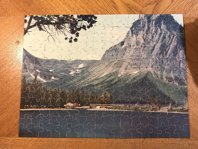 Vintage Perfect Picture Puzzle Complete Name ( Pleasant Mountain Lake ) 