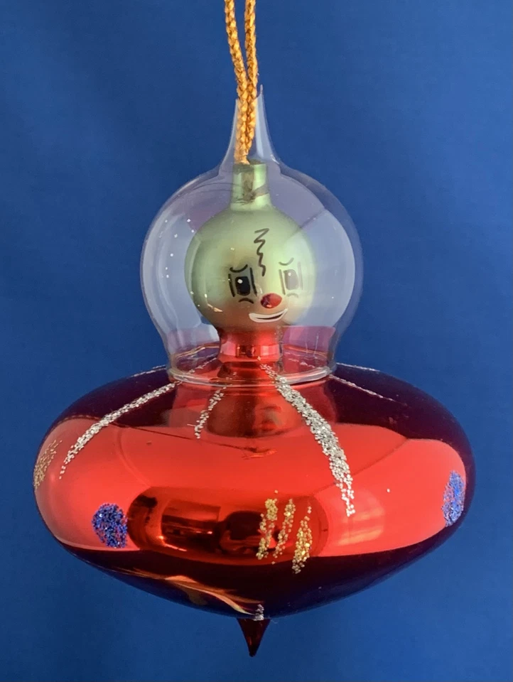 Vintage De Carlini Space Alien Blown Glass Ornament Made in Italy - Image 2 of 4