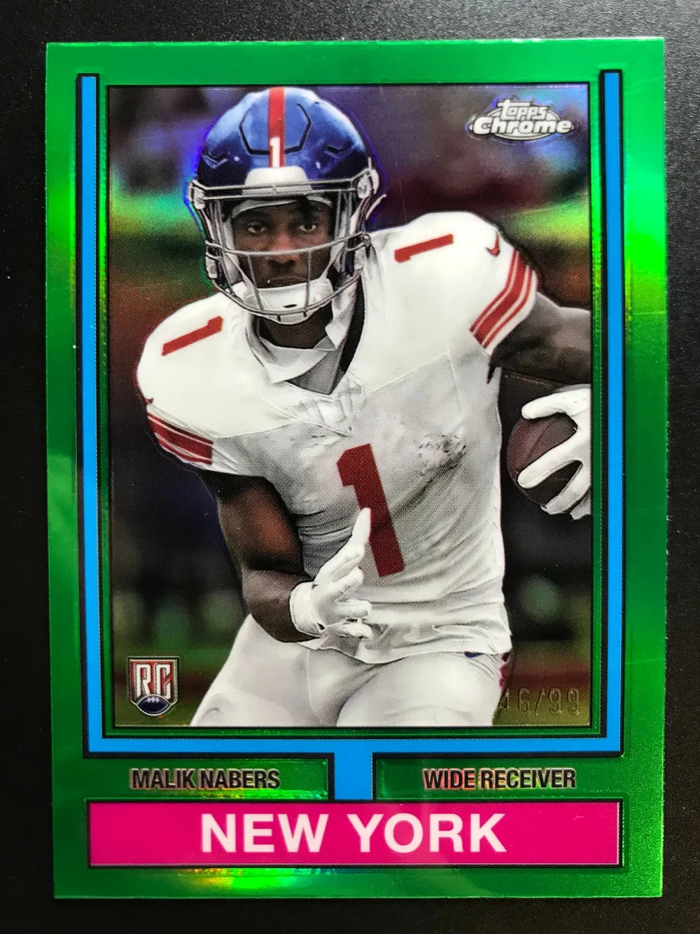 Malik Nabers Topps Chrome 1974 Topps Football #74TF7 Gold Refractor