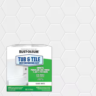 #ad Rust Oleum 384165 Tub And Tile Refinishing Kit White Gloss 1 Qt 70 To 110 $38.15