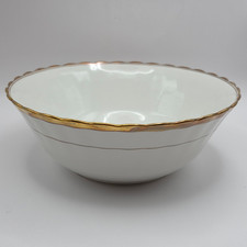 Vintage Elite Works Limoges France Gold Rim - Large Round Serving Bowl c. 1900