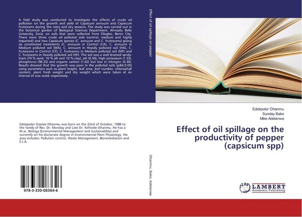 Effect Of Oil Spillage On The Productivity Of Pepper (Capsicum Spp) Edokpolor Oh-image