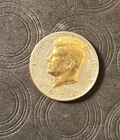 DANBURY MINT,    1974 -D KENNEDY HALF DOLLAR -  GOLD AND SILVER PLATED