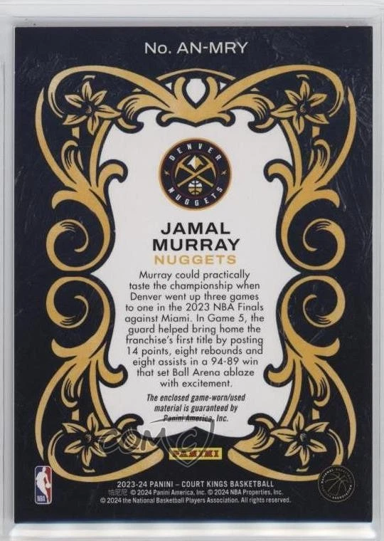 2023-24 Panini Court Kings Art Nouveau Jamal Murray #AN-MRY - Image 2 of 2