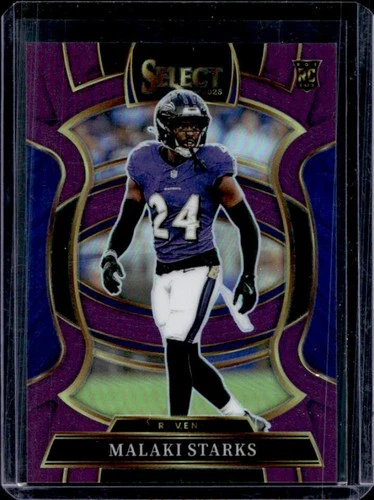 2025 Panini Select Malaki Starks Concourse RC Purple Prizm Rookie #/75 Ravens