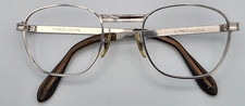 Vtg Titmus USA Square Single Bar Metal Eyeglass Frame Silvertone Size 50-24