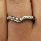 Sterling Silver and Diamond Curved Half-Eternity Wedding Band, Vintage, Stacking