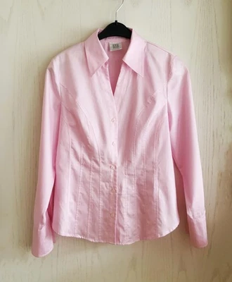 Madeleine Damen Bluse glänzend Gr. 42 Hemdbluse rosa - Bild 1 von 4