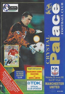 CRYSTAL PALACE V MANCHESTER UNITED 25 JANUARY 1995 ERIC CANTONA KUNG FU KICK