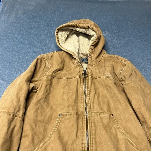 G.H. Bass & Co. Men's Jacket Size S Brown Duck Canvas Sherpa Lined Workwear image 2
