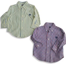 Chaps Boys Baby 12M Long Sleeve Plaid & Stripe Shirts Clothing 