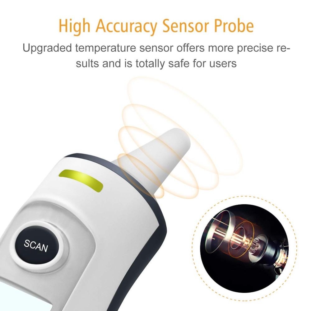 Forehead Ear Thermometer with Fever Alarm Memory Function for Adults Kids Baby