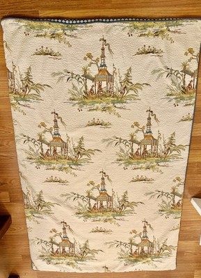 PINDLER & PINDLER  Meiling  Garden Chinoiserie Damask Fabric QUILT/ Throw 70x45