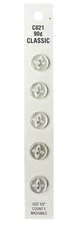 Buttons Clear Flat Quatrefoil 2-Hole 5-Pack 1/2" Blumenthal Lansing C021 Vintage
