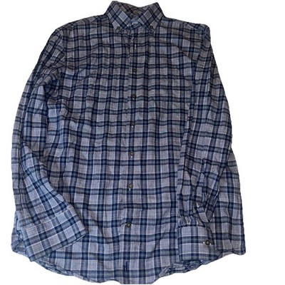 Johnnie 0 Blue Plaid Button Shirt M Cotton Vardy