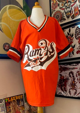 Vintage 80s Ram E's Pub Baseball Jersey Adult Large Red Fox Brand Made In USA