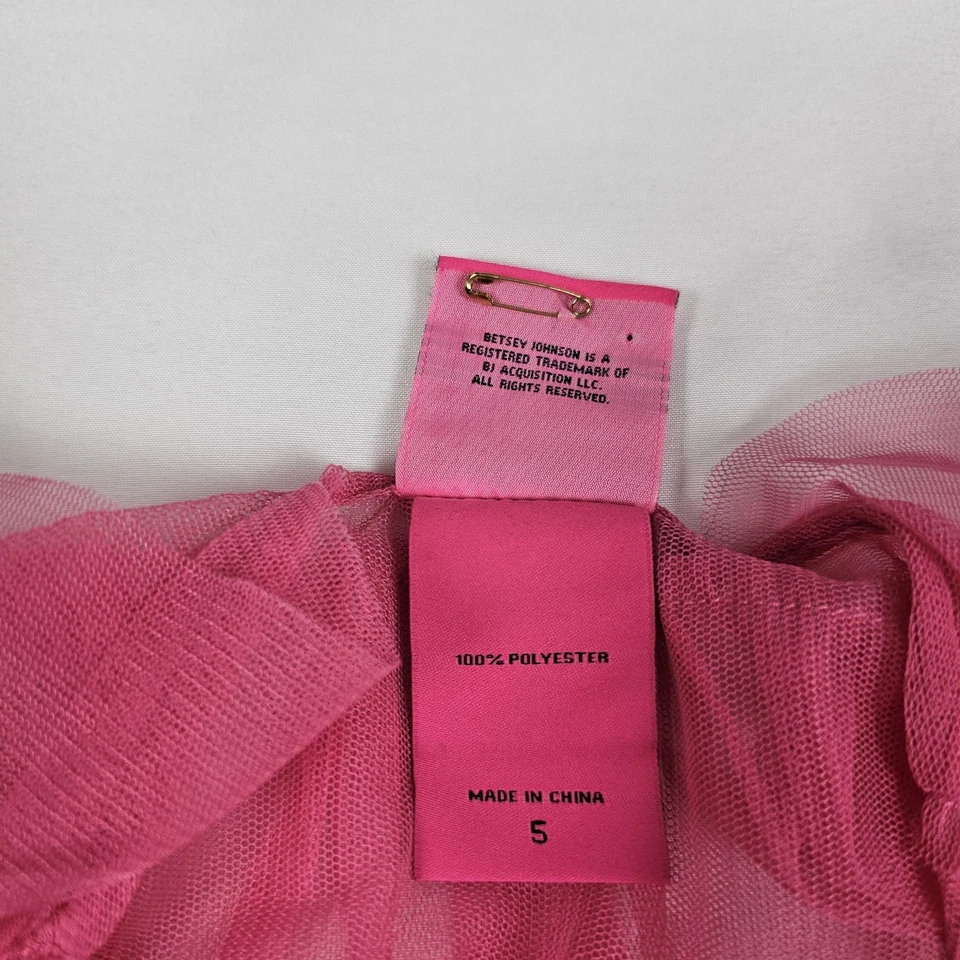 Chaqueta Kimono Torrid X Betsey Johnson Rosa Malla En Niveles Volantes Talla 5 Foto 4 de 4