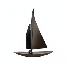 Desktop Sailboat Statue Artistic Metal Sailboat Sculpture Stable Base