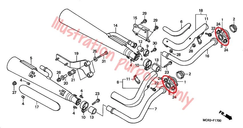 Juego de reparación de juntas de colector de escape Honda VT750 SHADOW Aero Spirit Deluxe Phantom Foto 3 de 3